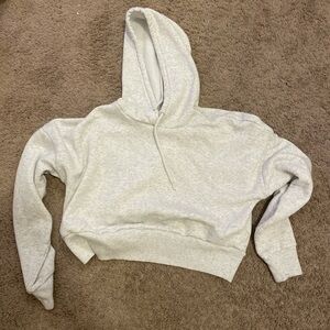 90 Degree By Reflex Cream Relaxed Crop Hoodie
